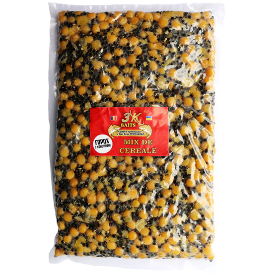 Прикормка 3KBaits Зерновой микс горох конопля 0.8kg