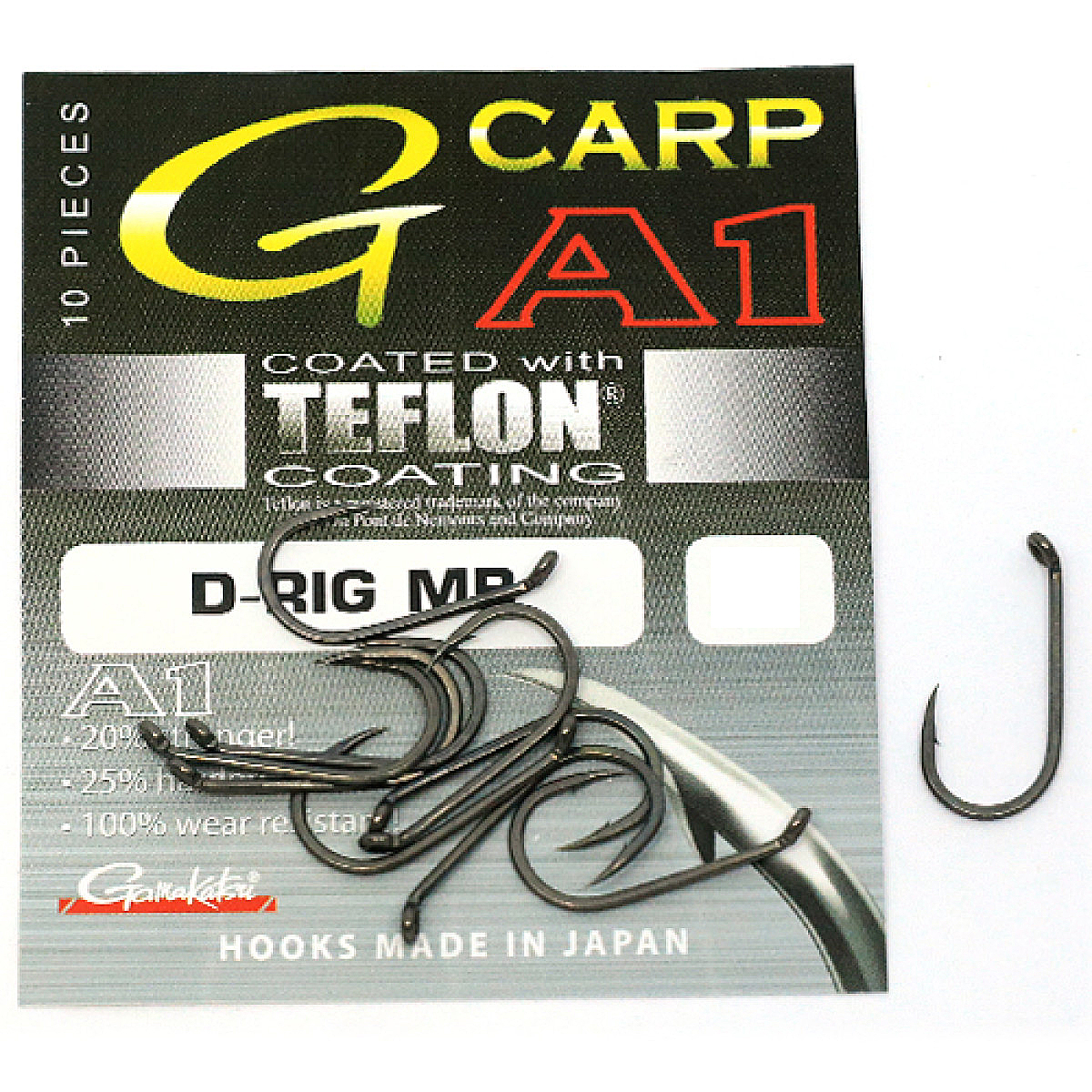 Крючки Gamakatsu A1 G-CARP D-Rig MB Teflon Coating Grey №4 10pc фото 4