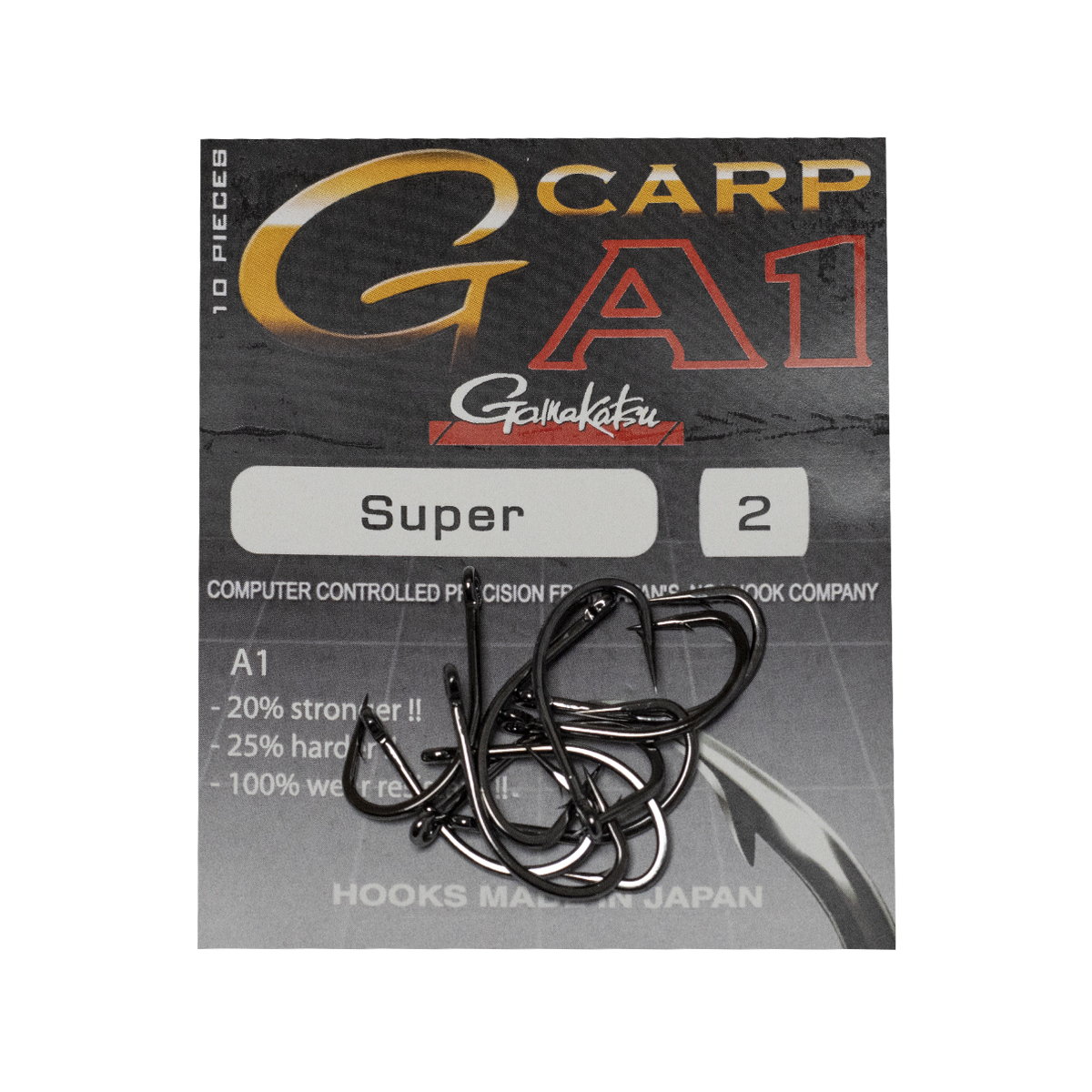 Крючки одинарные Gamakatsu G-CARP A-1 Super Black №1 фото 4