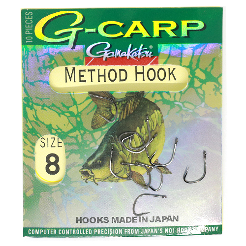 Крючки одинарные Gamakatsu G-Carp Method Hook Black №8 10pc
