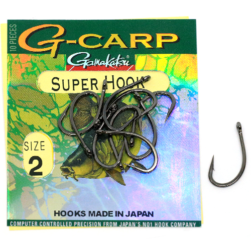 Гачки одинарні  Gamakatsu G-Carp Super Black №2 10pc