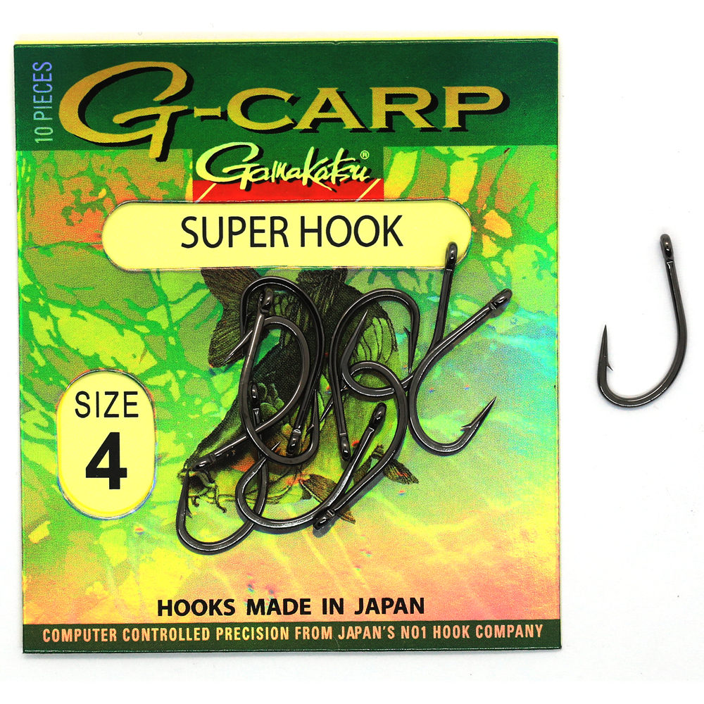 Гачки одинарні  Gamakatsu G-Carp Super Black №2 10pc фото 3