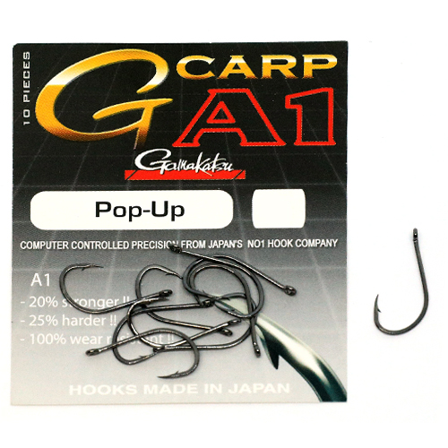 Крючки одинарные Gamakatsu A1 G-Carp Pop-Up Black №4 10pc