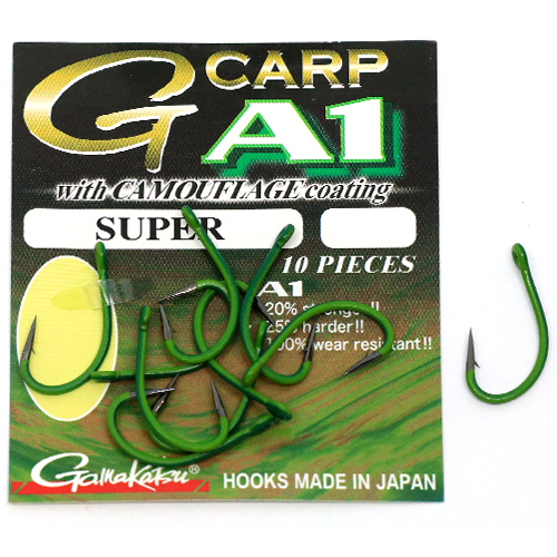 Крючки Gamakatsu A1 G-Carp Camou Green Super green №002 10pc