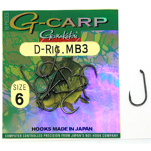 Гачки одинарні Gamakatsu G-Carp D-Rig MB3 Black №1 10pc фото 4