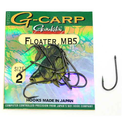 Крючки одинарные Gamakatsu G-Carp Floater MB5 Black №2 10pc