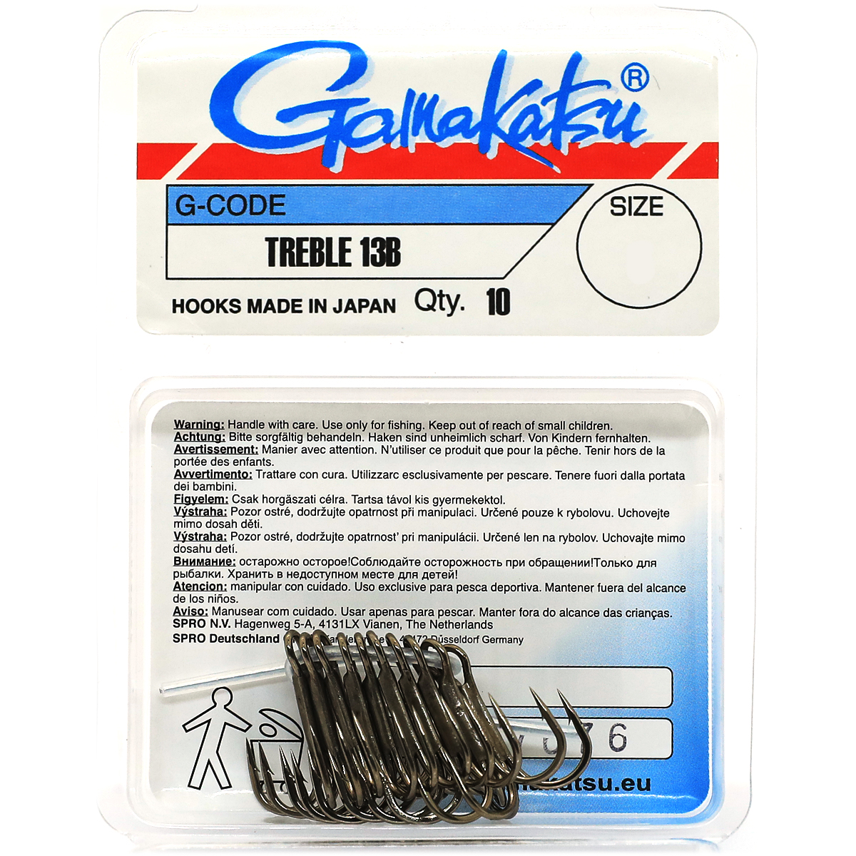 Трійник Gamakatsu Treble 13B №10 Black 10pc