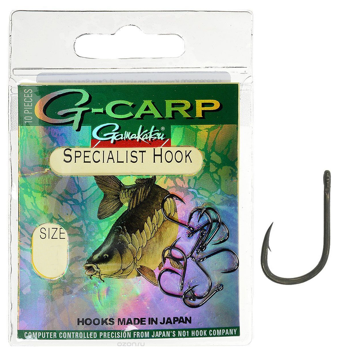 Гачки одинарні Gamakatsu G-Carp Specialist №6 10pc фото 3