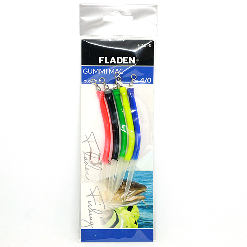 Морской монтаж Fladen Gummi Mac 5p Assorted Glowing 4/0