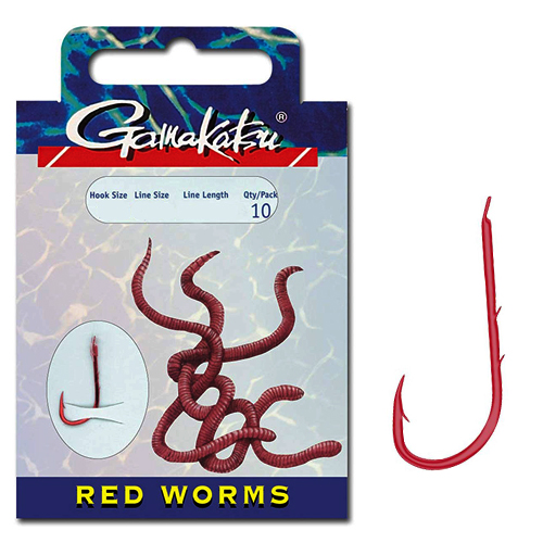Гачки з повідцем Gamakatsu BKD-5260B Red Worms 60cm Bronze №4 0.25mm10pc