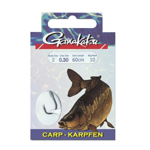Гачки з повідцем Gamakatsu BKS-3510F Carp 60cm Black №2 0.3mm 10pc