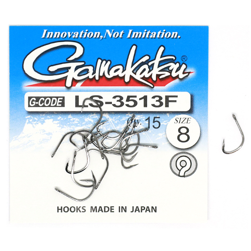 Крючки одинарные Gamakatsu LS-3513F N/L Black №6 14pc фото 2