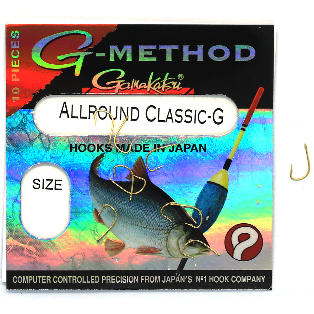 Гачки одинарні Gamakatsu G-Method Allround Classic G Gold №12 10pc