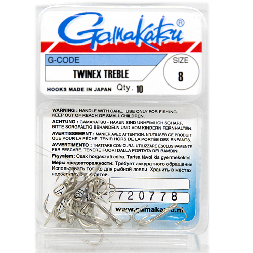 Трійник Gamakatsu Treble Twinex Nickel №8 10pc