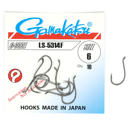 Гачки одинарні Gamakatsu LS-5314F Black №6 10pc