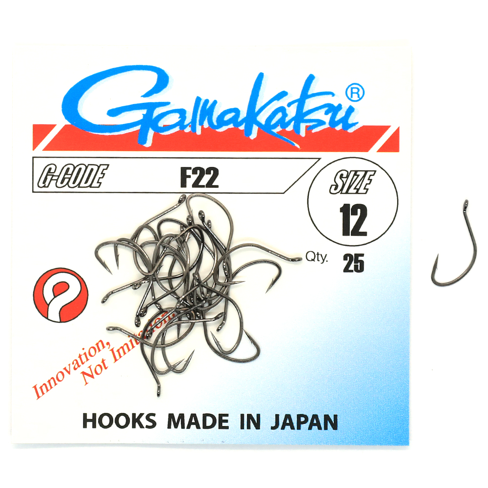 Гачки одинарні Gamakatsu F22 Black №12 25pc