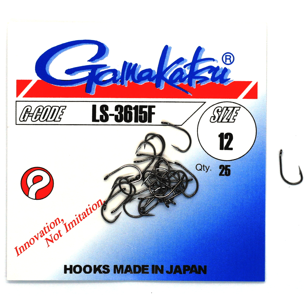 Гачки одинарні Gamakatsu LS-3615F Black №12 25pc