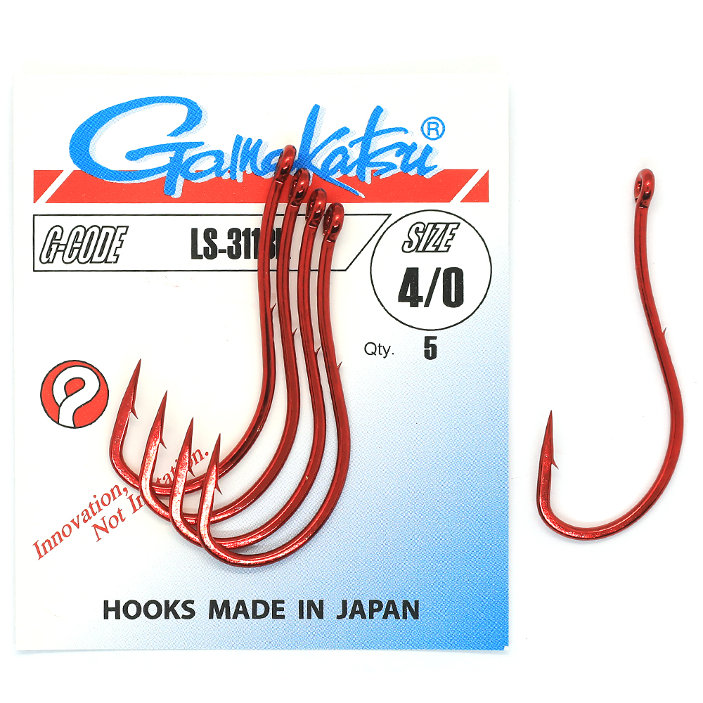 Крючки одинарные Gamakatsu LS-3113R Red №3/0 20pc фото 2