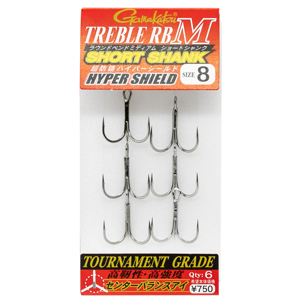 Тройник Gamakatsu Treble RB-M Short Shank #8 6pcs