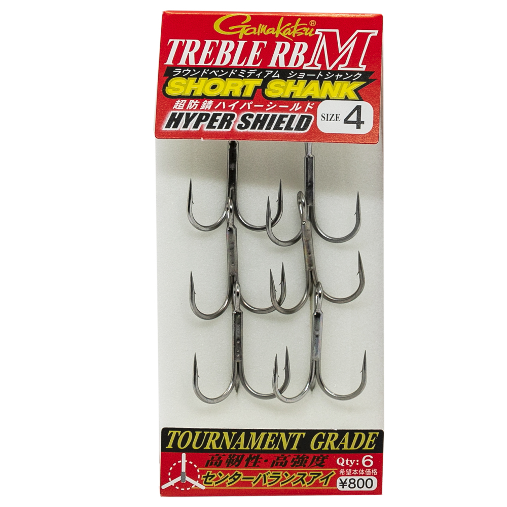 Тройник Gamakatsu Treble RB-M Short Shank #4 6pcs