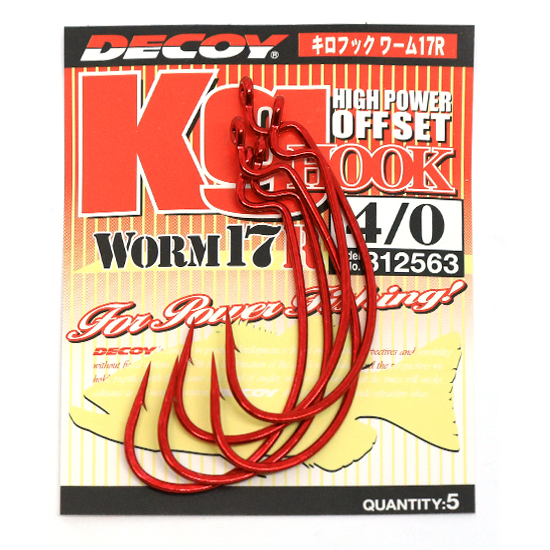 Гачок офсетний Decoy Worm 17R KG Hook Red #3/0 6pcs фото 2