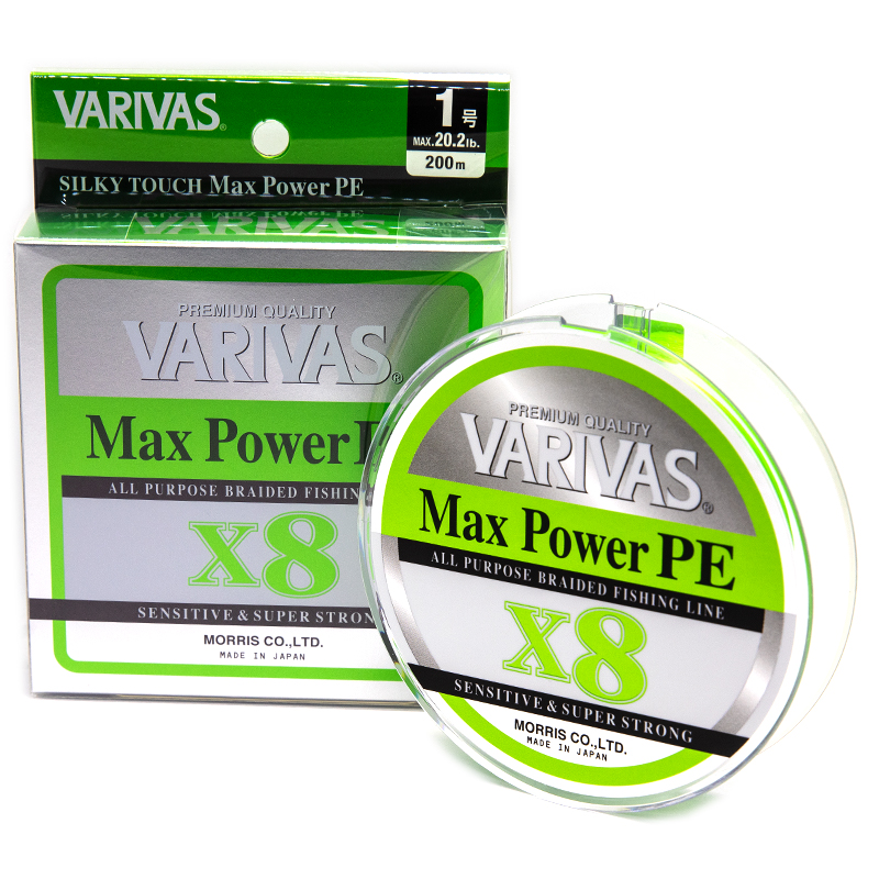 Шнур Varivas Max Power PE X8 Lime Green 200m 10.8kg 0.185mm #1.2 фото 6