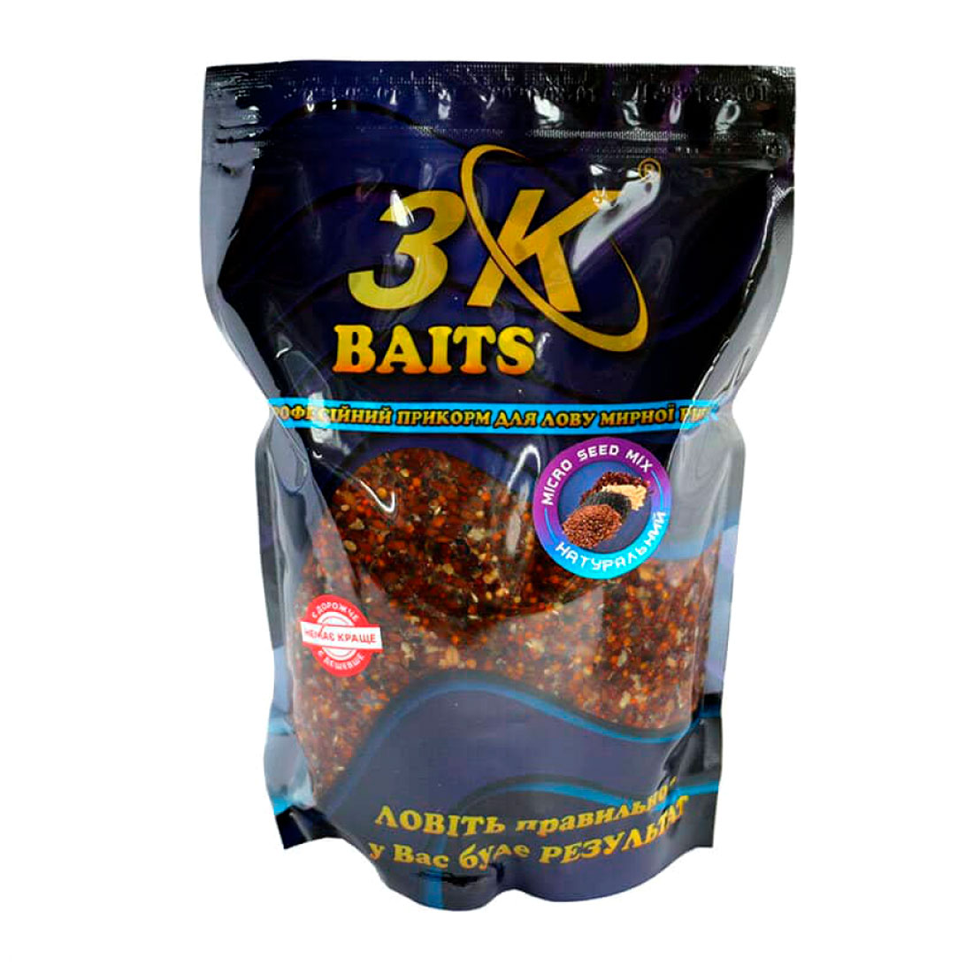 Прикормка 3KBaits Зерновий мікс Micro Seed Mix натуральний 1kg