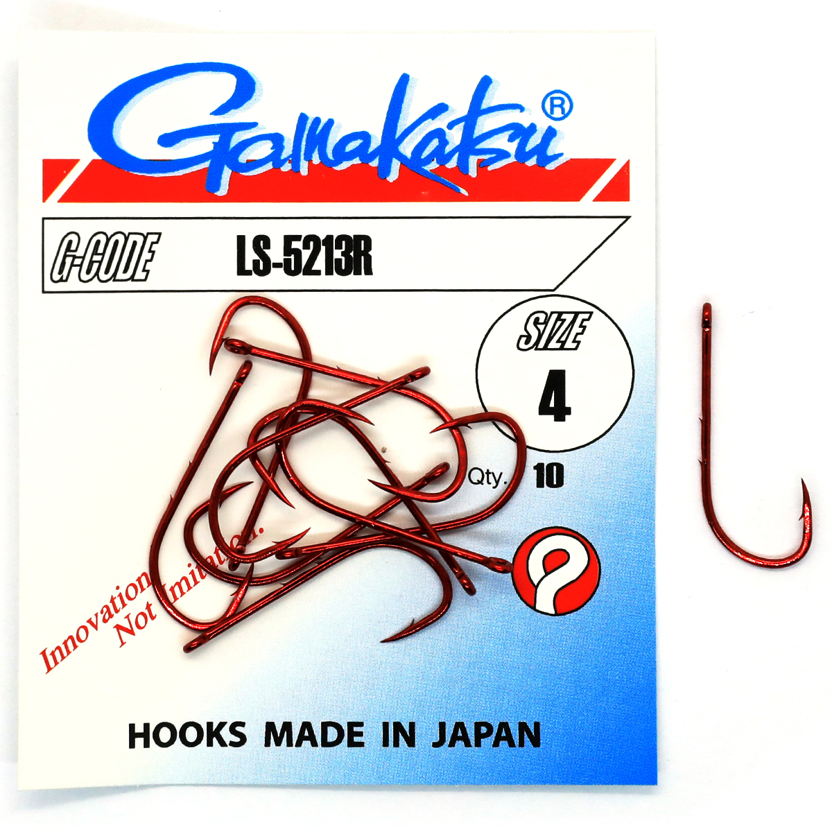 Гачки одинарні Gamakatsu LS-5213 Red №1/0 8pc фото 4