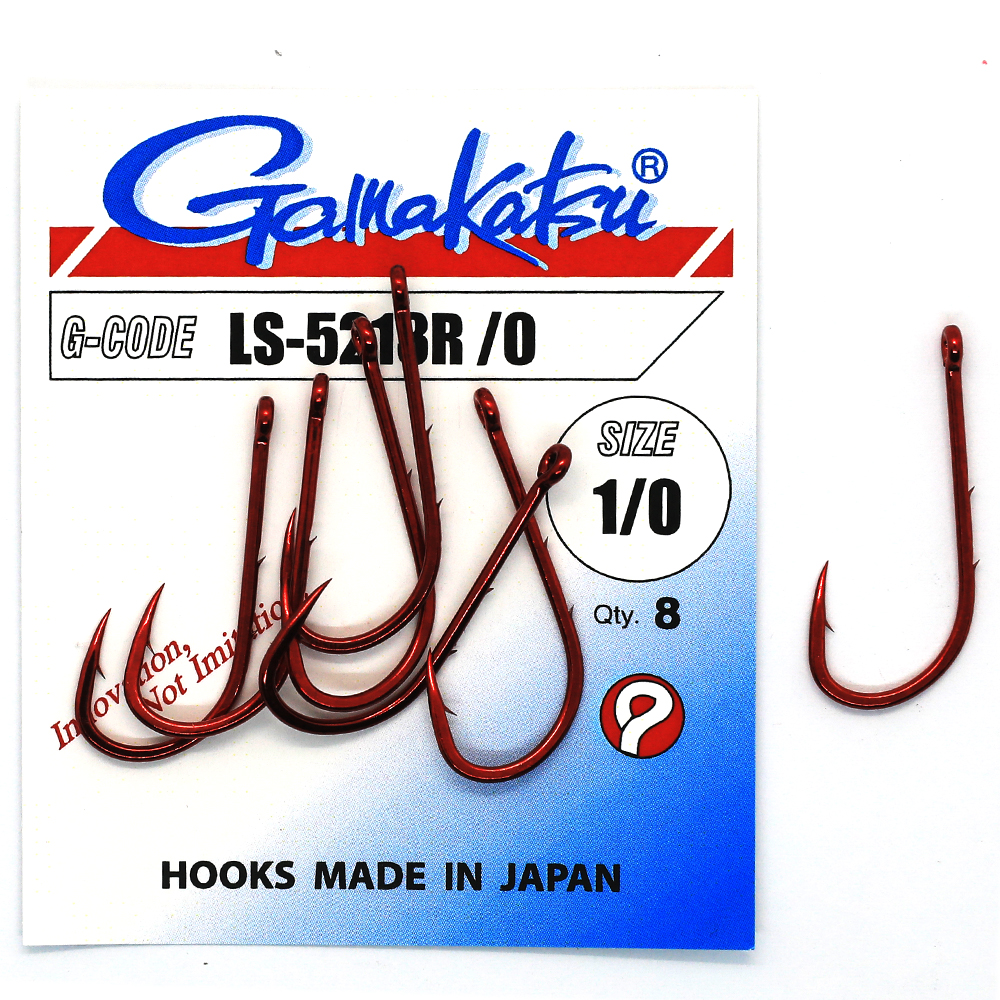 Гачки одинарні Gamakatsu LS-5213 Red №2/0 8pc фото 2