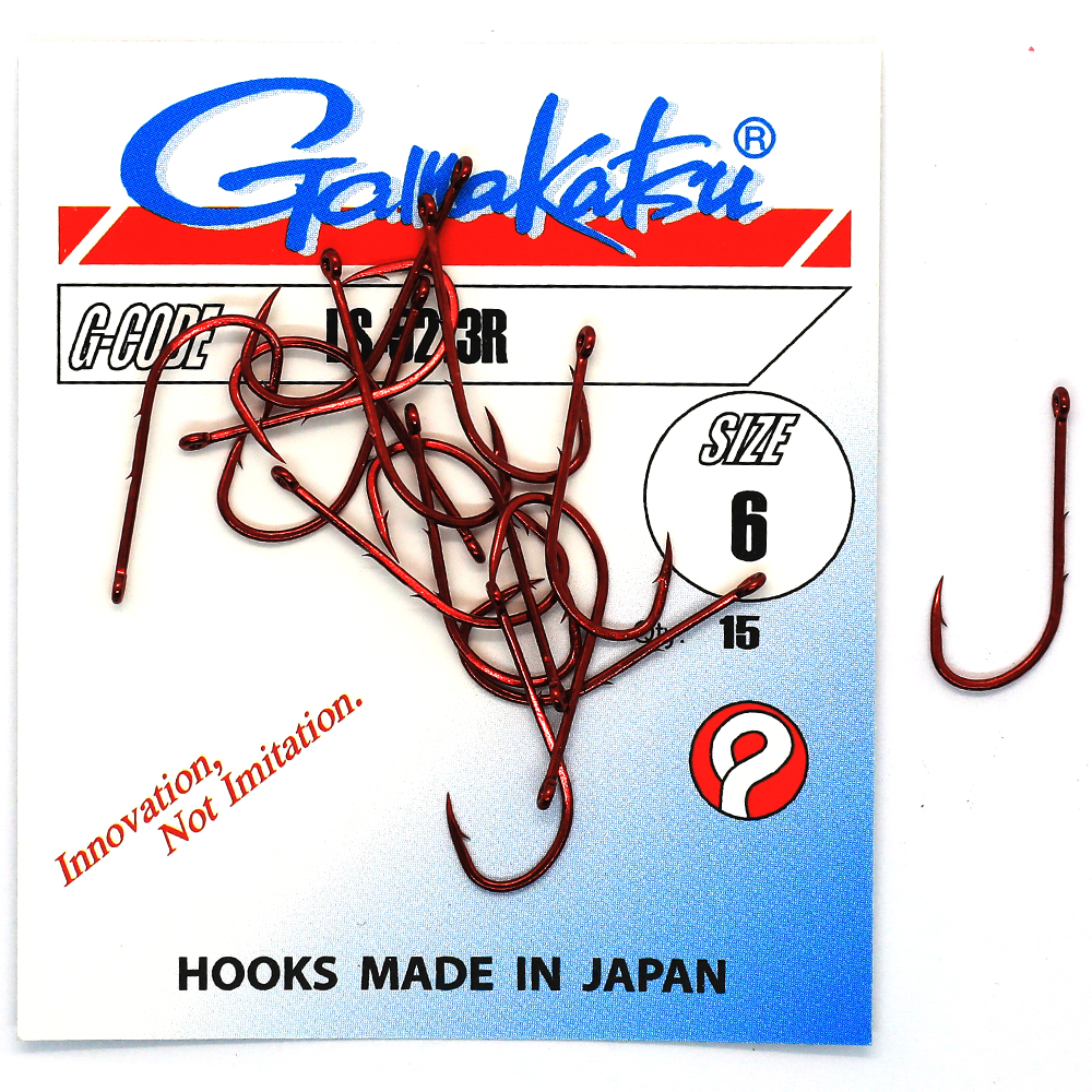 Гачки одинарні Gamakatsu LS-5213 Red №2/0 8pc фото 4