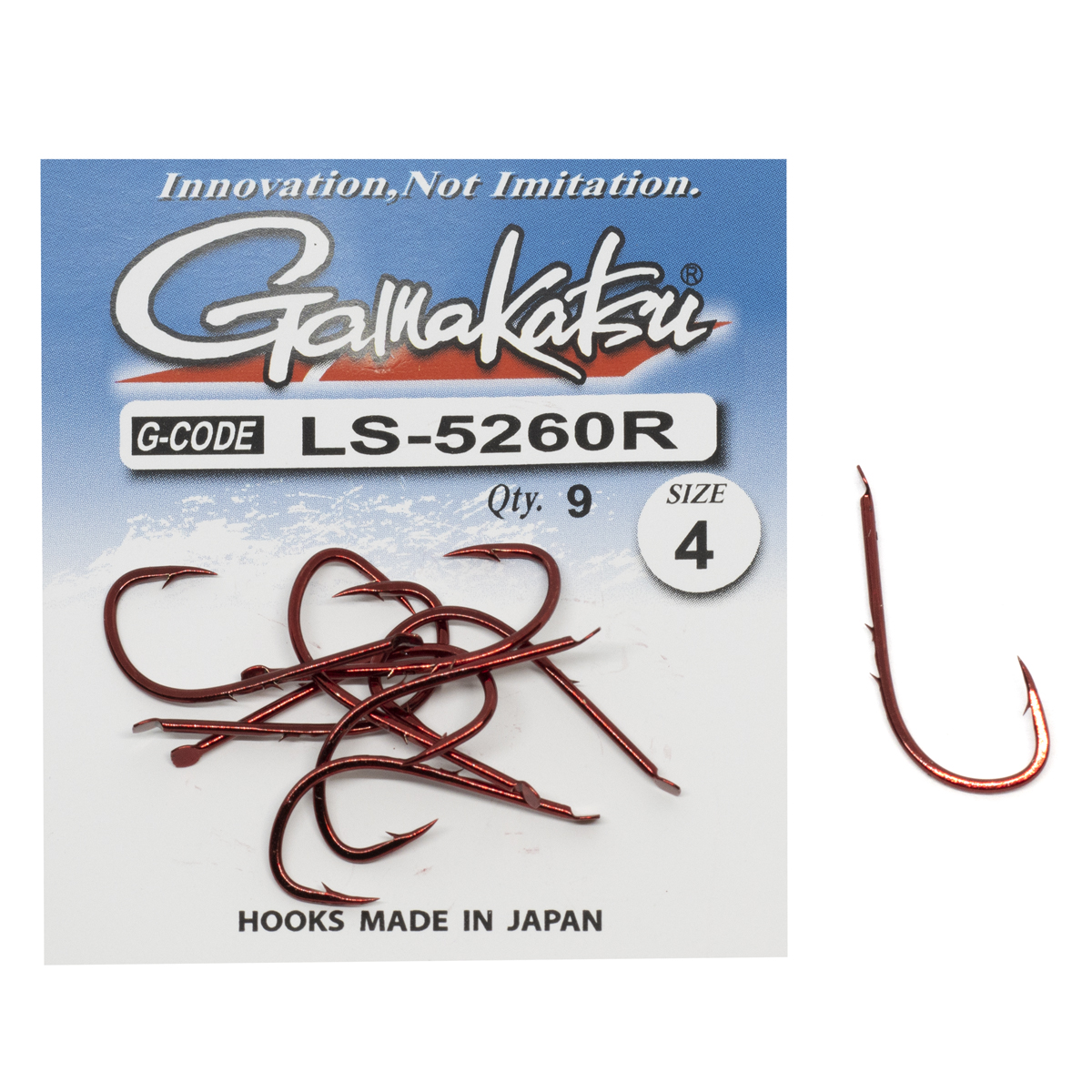 Крючки одинарные Gamakatsu LS-5260R N/L Red №1/0 6pc фото 4