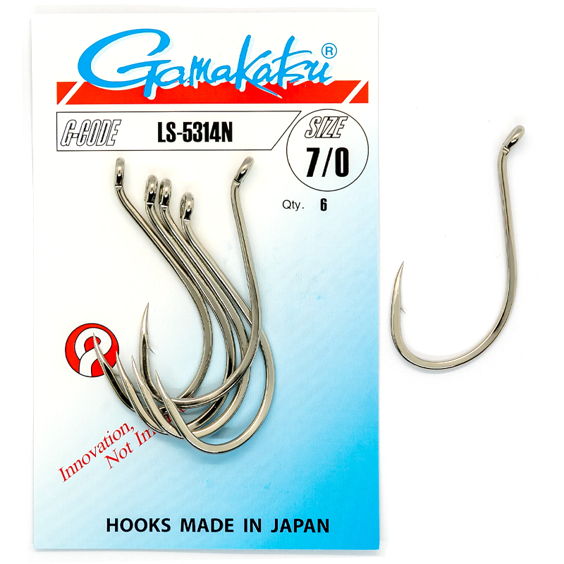 Крючки одинарные Gamakatsu LS-5314F Nickel №7/0 6pc