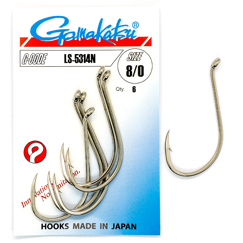 Крючки одинарные Gamakatsu LS-5314F Nickel №8/0 6pc