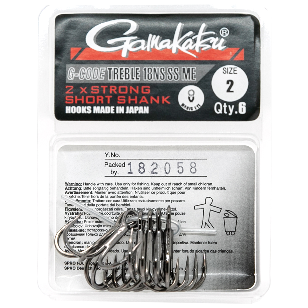 Тройник Gamakatsu Treble 18NS SS ME Black №2 6pc