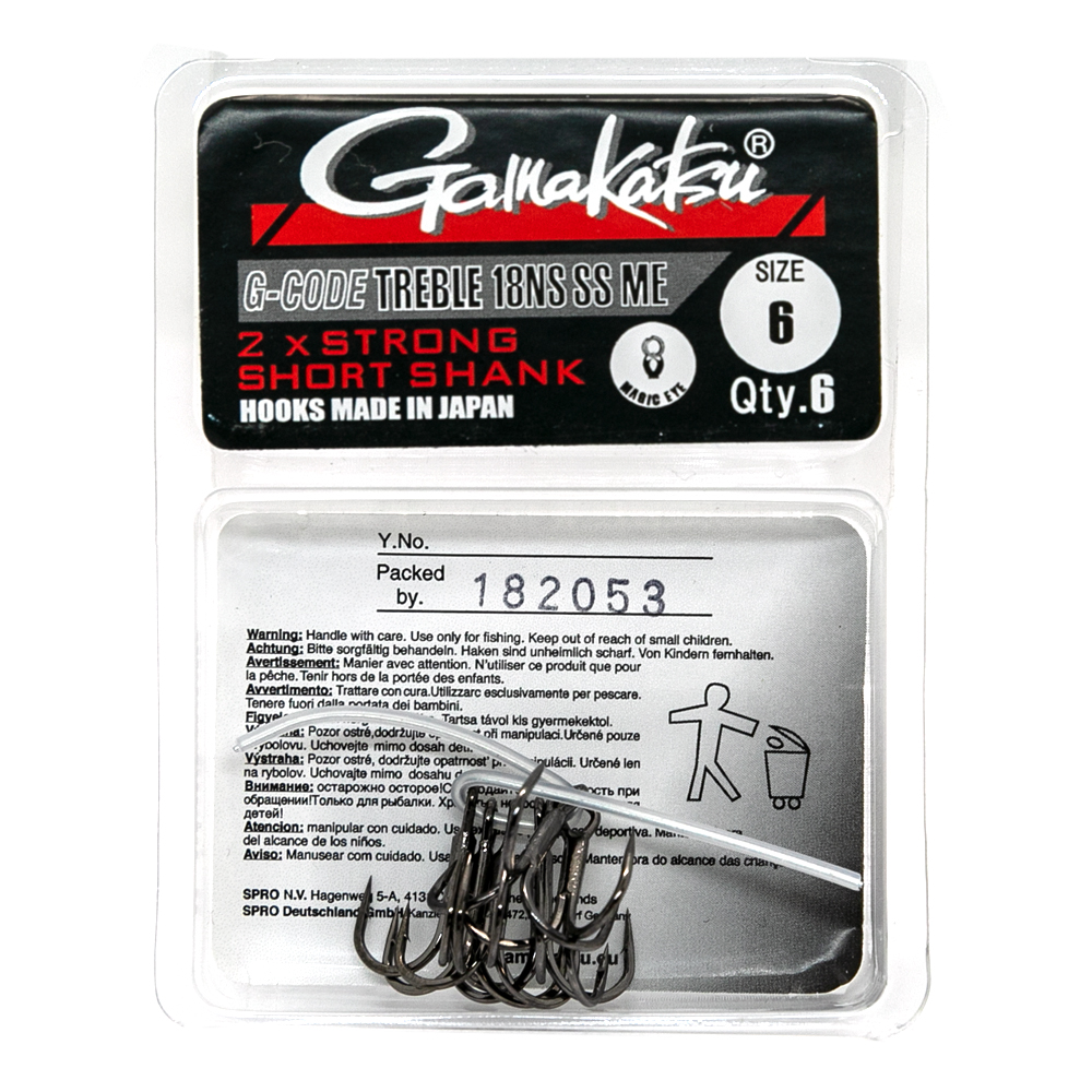 Тройник Gamakatsu Treble 18NS SS ME Black №6 6pc