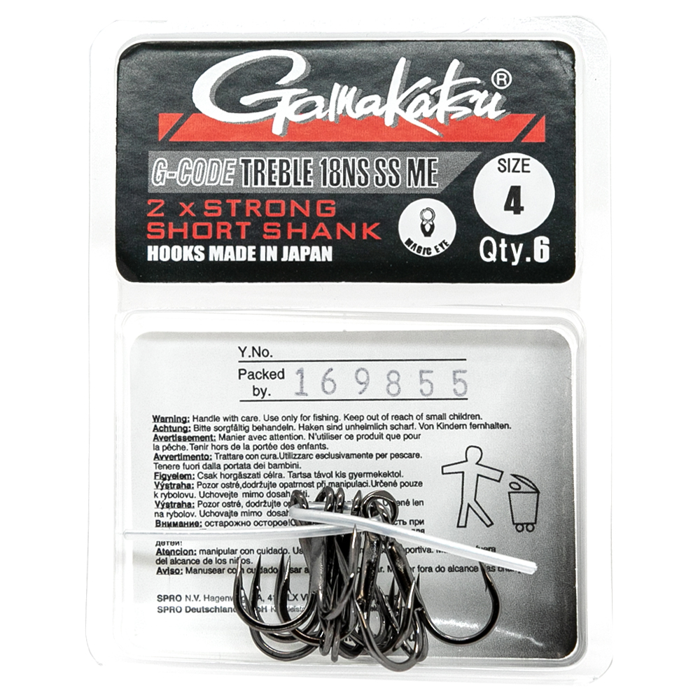 Тройник Gamakatsu Treble 18NS SS ME Black №6 6pc фото 2