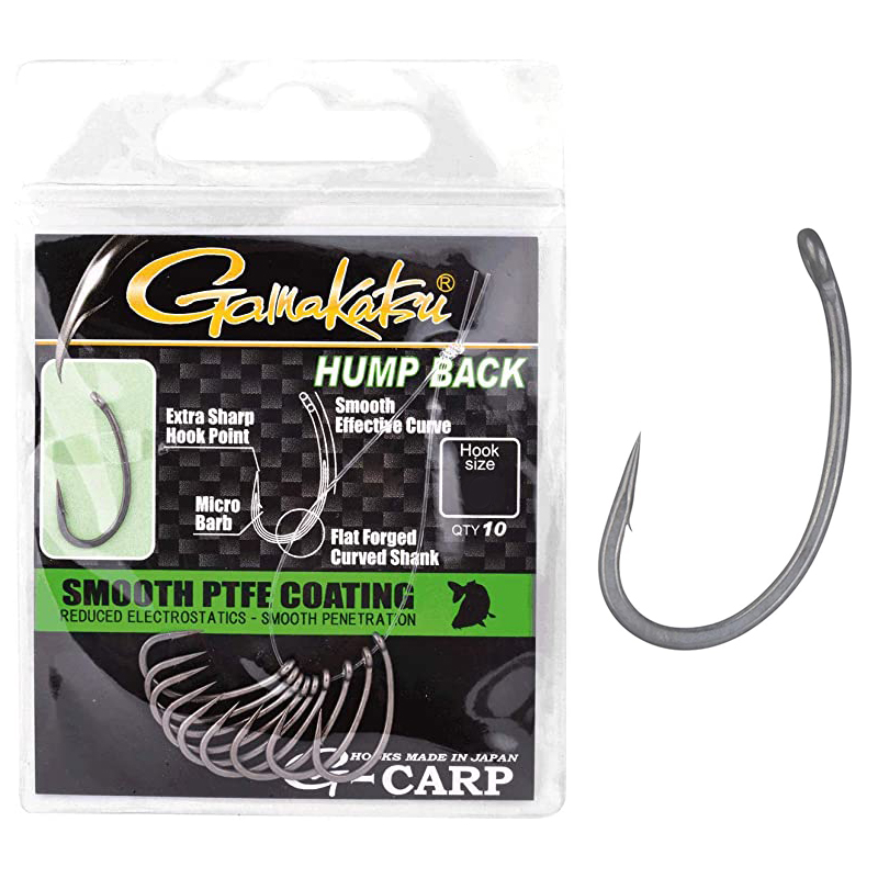 Крючки одинарные Gamakatsu G-Carp Hump Back Grey №4 10pc