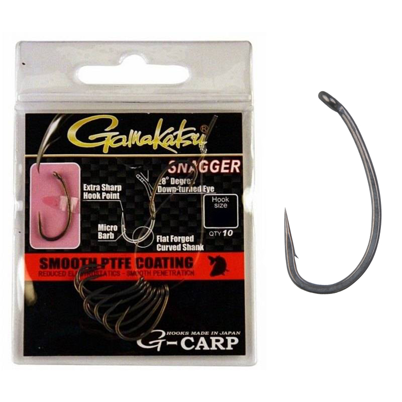 Крючки одинарные Gamakatsu G-Carp Snagger Grey №4 10pc фото 2