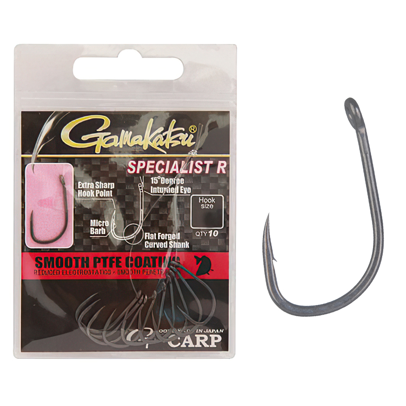 Крючки одинарные Gamakatsu G-Carp Specialist R Grey №4 10pc