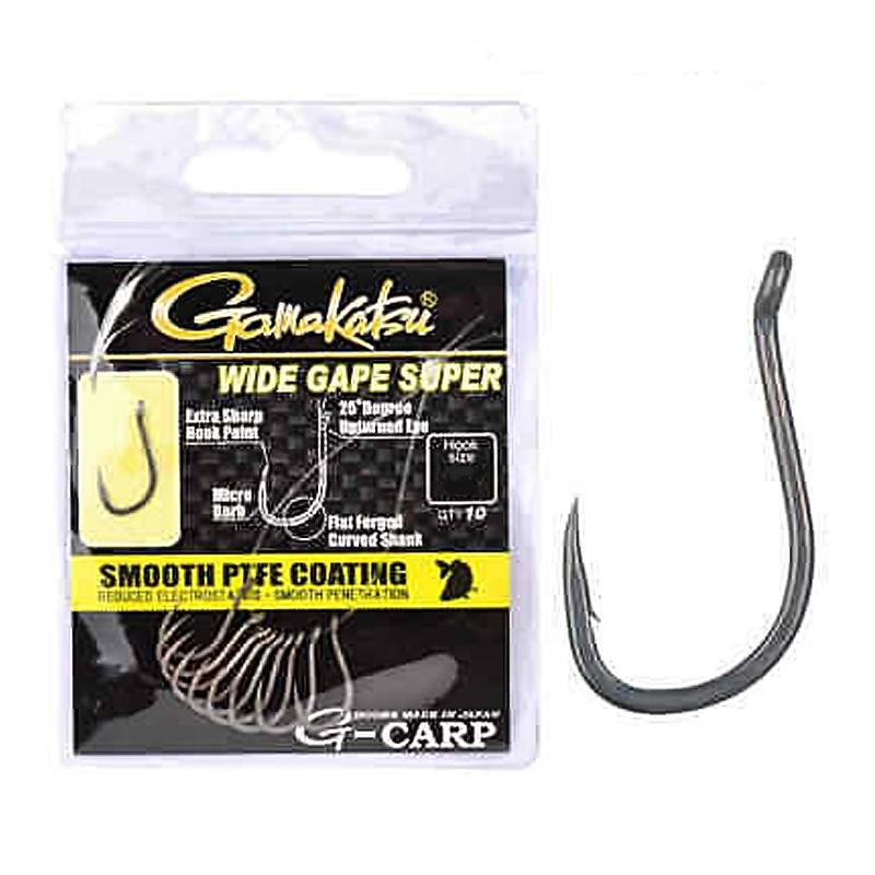 Крючки одинарные Gamakatsu G-Carp Wide Gape Super Grey №6 10pc