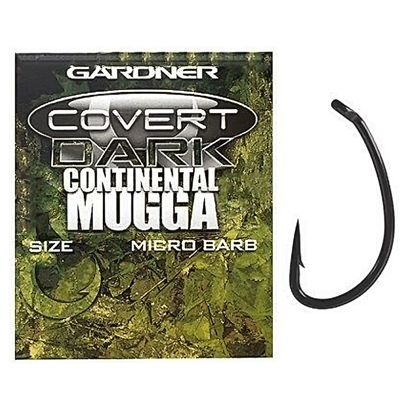 Крючки Gardner Covert Continental-Mugga Hooks Barbed №4 New 20pc фото 2
