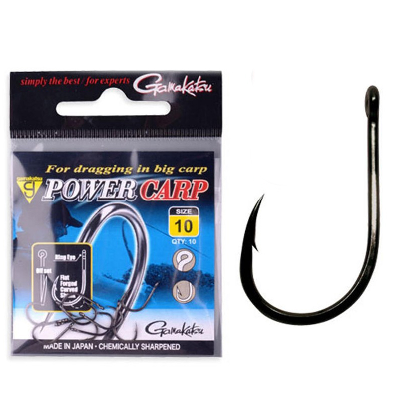 Крючки Gamakatsu Power Carp Ring Eye NS Black №12 10pc