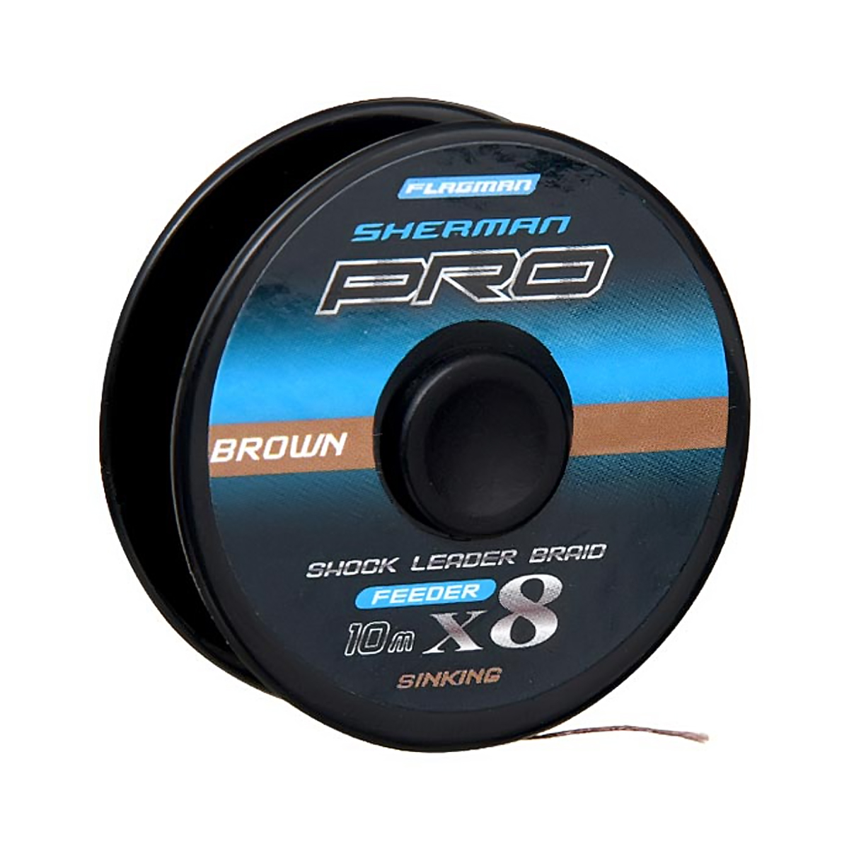 Шоклідер Sherman Pro Х8 Shock Leader Braid Sinking Brown 0.14mm 9kg 10m