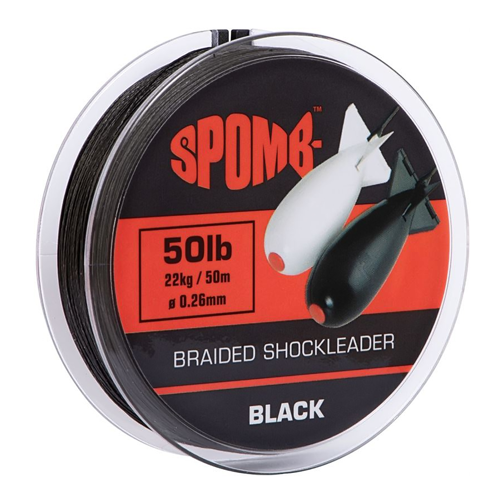 Шоклідер Spomb Braided Leader 50m 50lb #Black