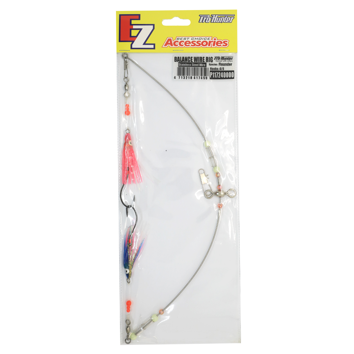 Монтаж Pro-Hunter Flounder (Flat) fish balance rig Blue Red(03)+ Flu. Pink
