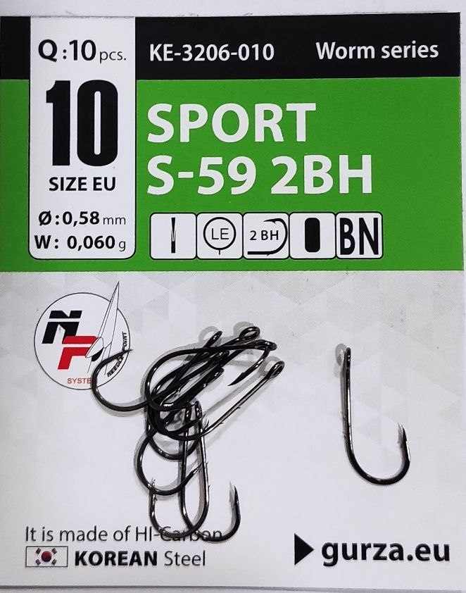Крючок Gurza с большим ухом Sport S-59 #10 BC 8pc