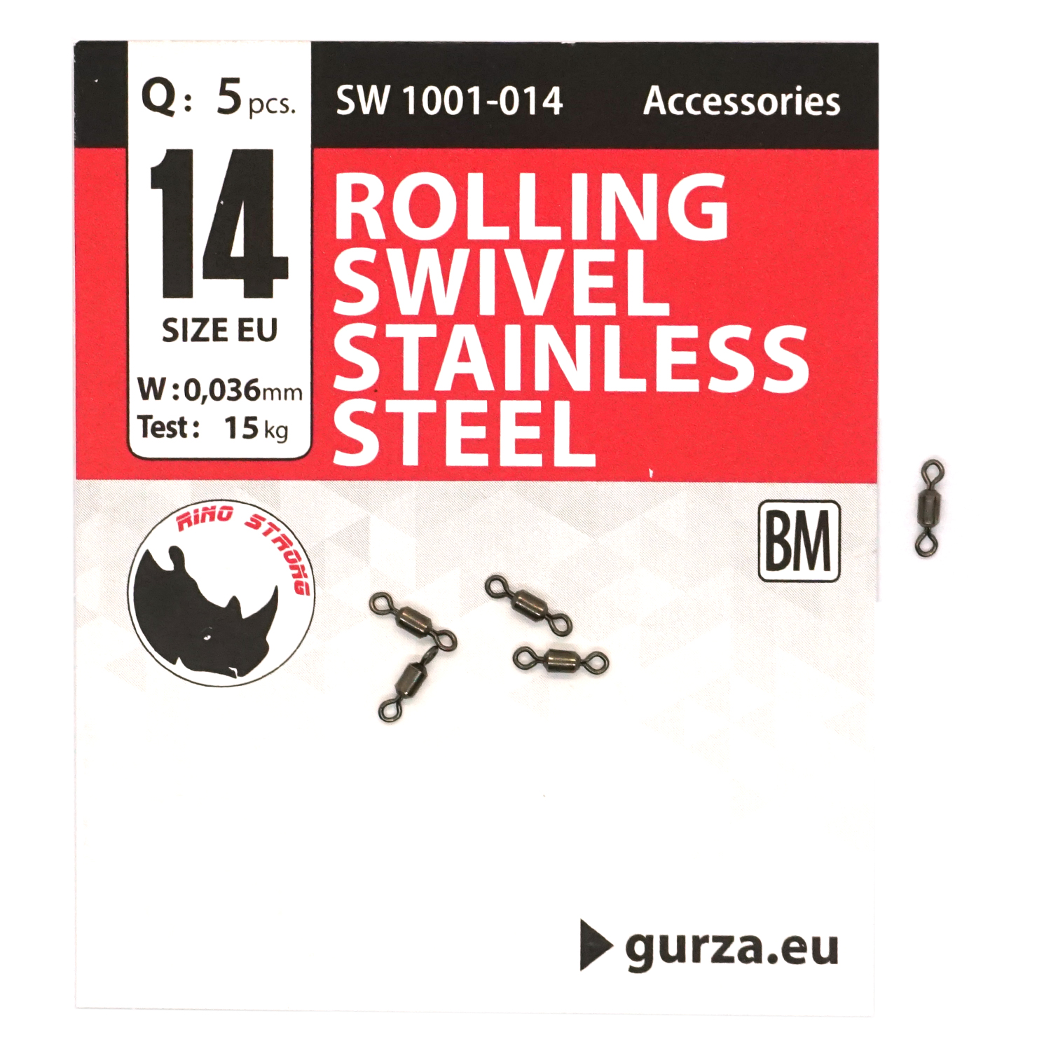 Вертлюг Gurza Rolling Swivel Stainless Steel BN #14 test 15kg 5pc