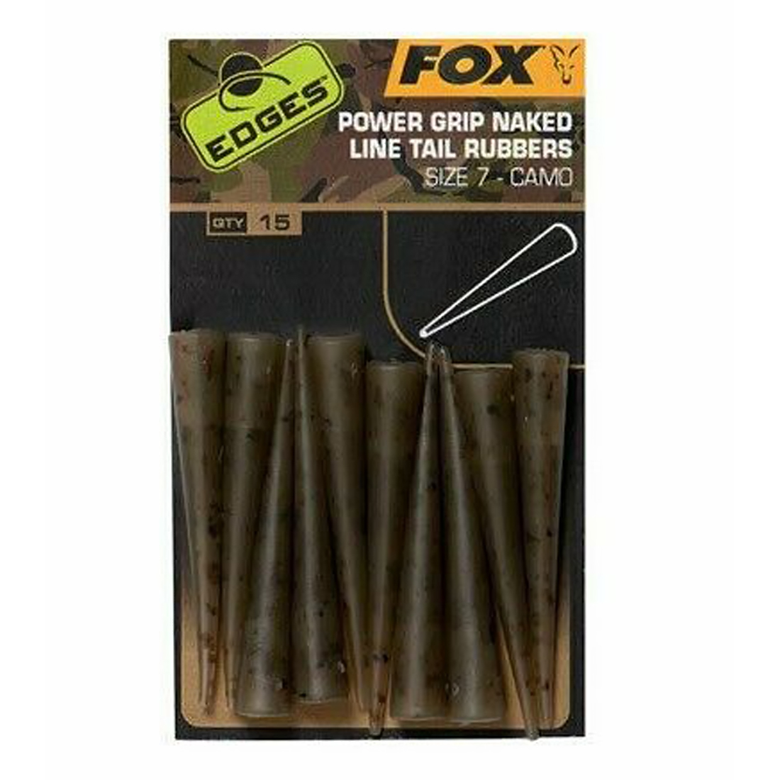 Противозакручиватель усиленный Fox Edges Camo Power Grip Naked Tail Rubbers #7 10pcs