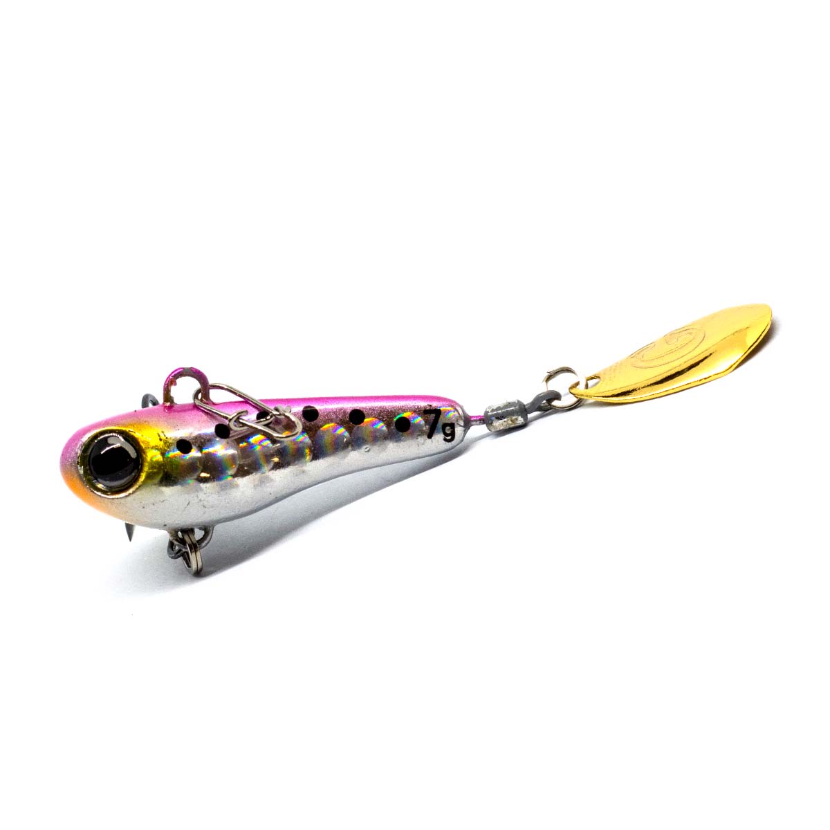 Тейл-спінер Jackall Good Meal Spin 58mm 7g #Pink/Lens Holo