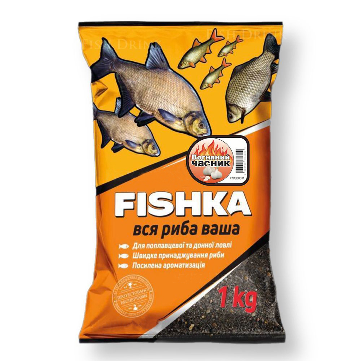 Прикормка Фишка Карась вогняний часник 1kg